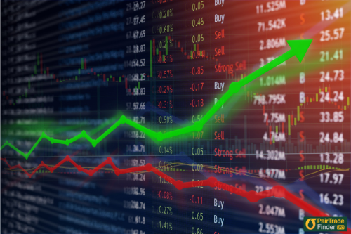 Stock graphic depicting rising and falling of stock.